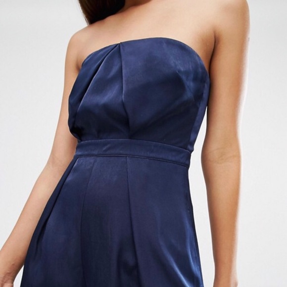 satin bandeau jumpsuit